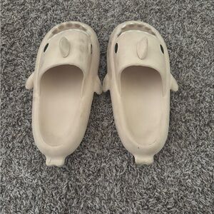 Beige Shark Slip-On Shoes